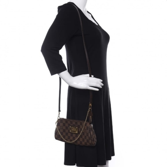 LOUIS VUITTON Damier Ebene Eva Clutch/Crossbody Bag - Picture 5 of 14